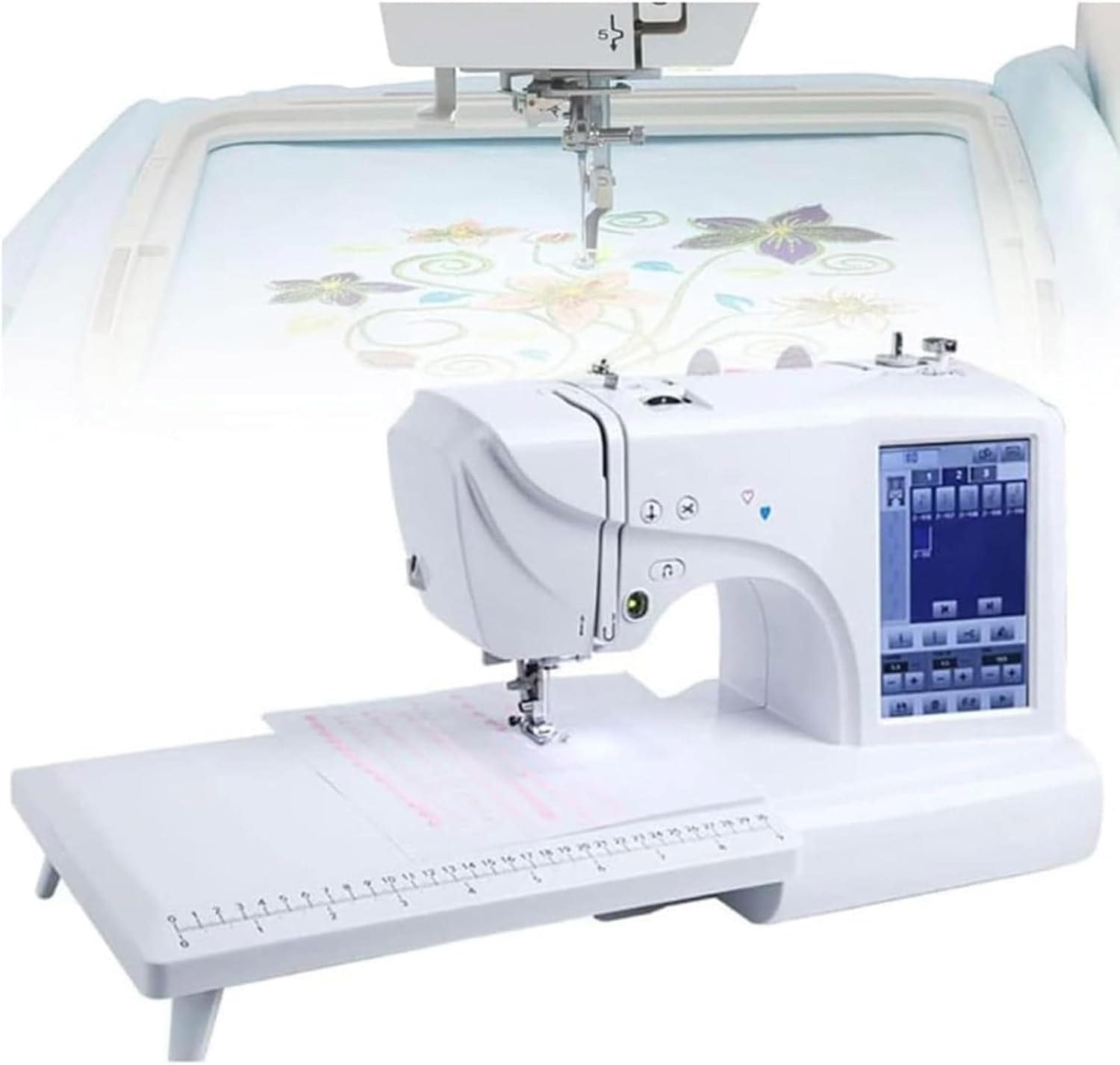 Automatic Electric Embroidery Sewing Machine, with LCD Touch Screen Embroidery Area, 210 Built-in Letters and 30 Pattern Edges Mini Portable Sewing Machines for Beginners