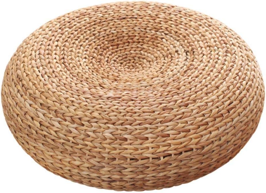 XYFL Japanese Straw Seat Cushion,handcrafted Futon Tatami Mat Thicken Meditation Pad Eco-friendly Breathable Seat Pads-a Diameter:40cm(16inch)