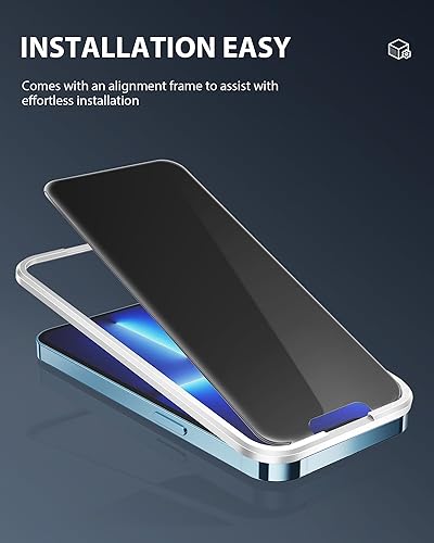 Vista 28 de Protector de pantalla compatible con iPhone 15 de 6.1 pulgadas, protector de pantalla de vidrio templado HD anti luz azul, fácil instalación