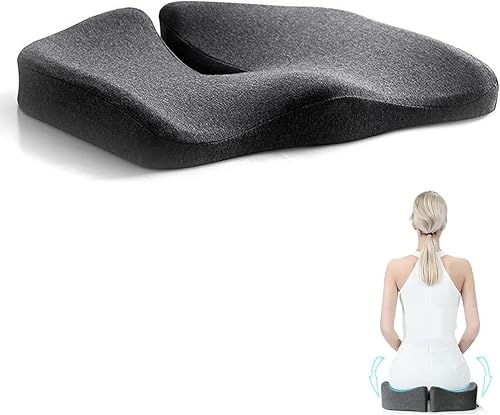 Libiyi Seat Comfort Pro, Libiyi - Cojín de espuma viscoelástica transpirable, cojín de apoyo lumbar, cojín de asiento para silla de oficina para