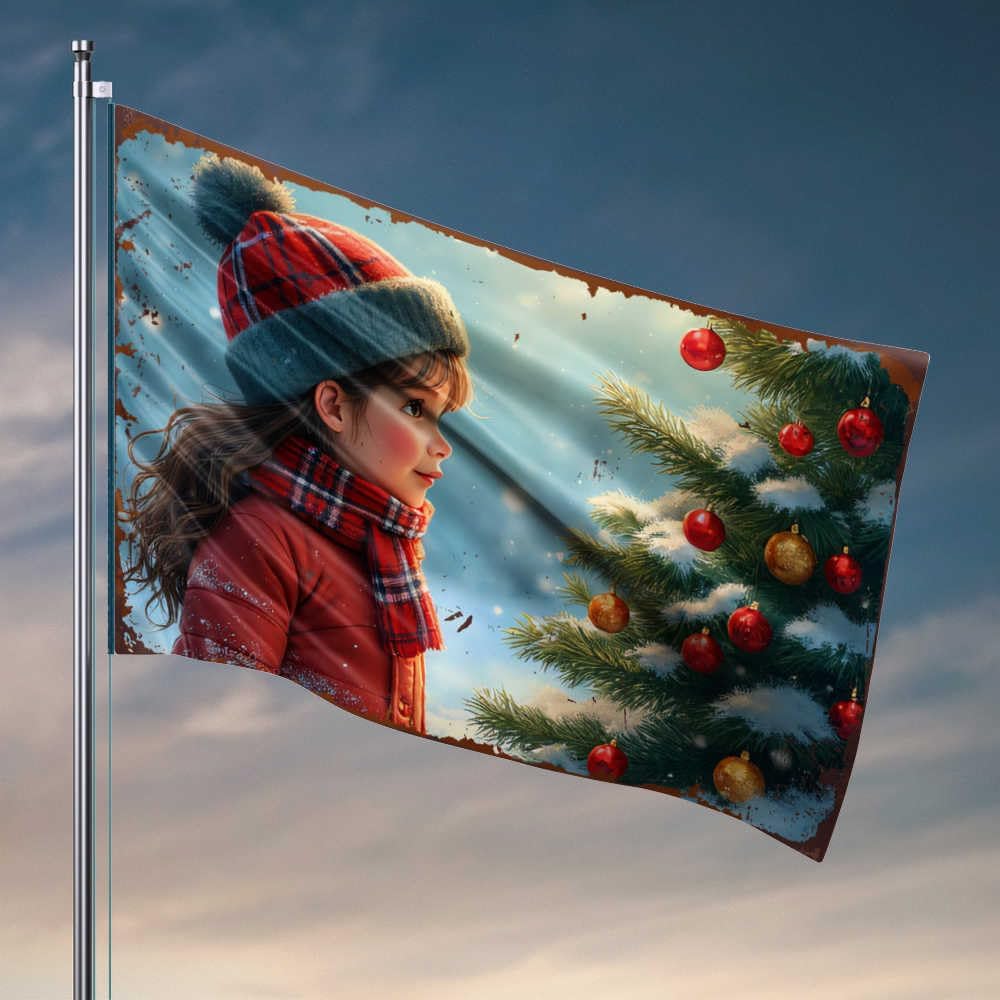 Funny Flags For College Dorm Child'S Winter Wonder: A Festive Christmas Greeting Flag Flags Funny Man Cave Decor And Accessories(60X90CM)