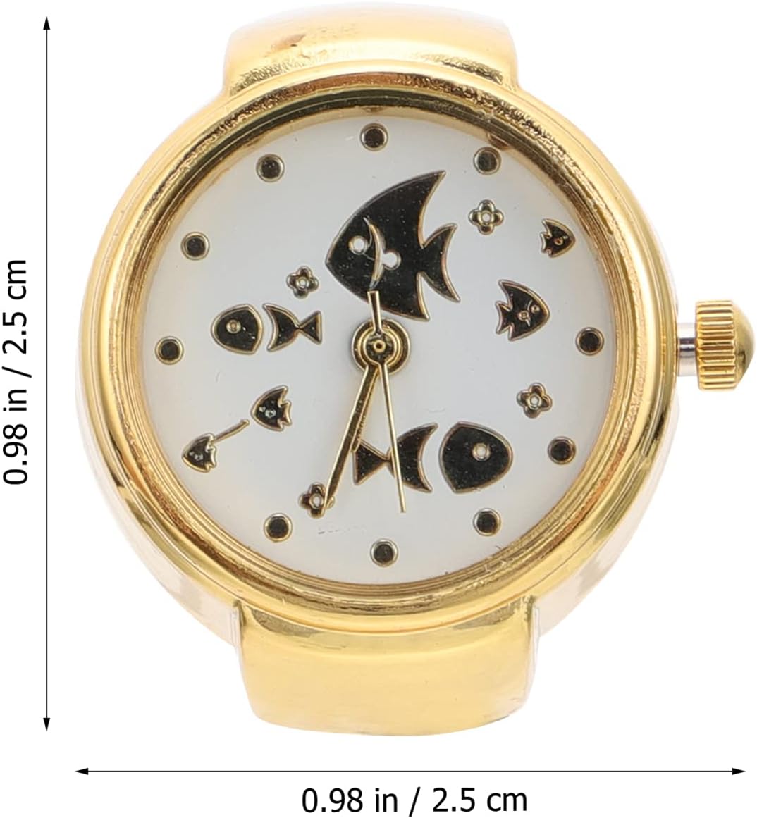 ibasenice Ring Watch for Women Silver Jewelry Timepiece Compact 0.98 Inch Delicate Decorative Accessory