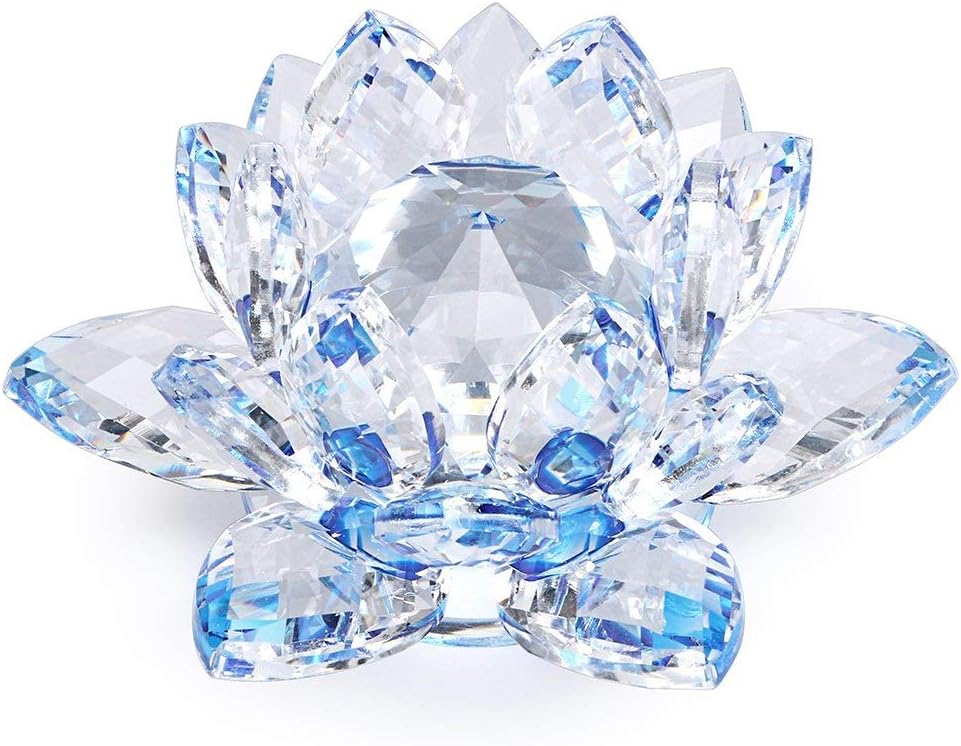 3" Rainbow Crystal Lotus Flower – Glass Home Decor for Feng Shui with Clear Reflection & Gift Box image 2