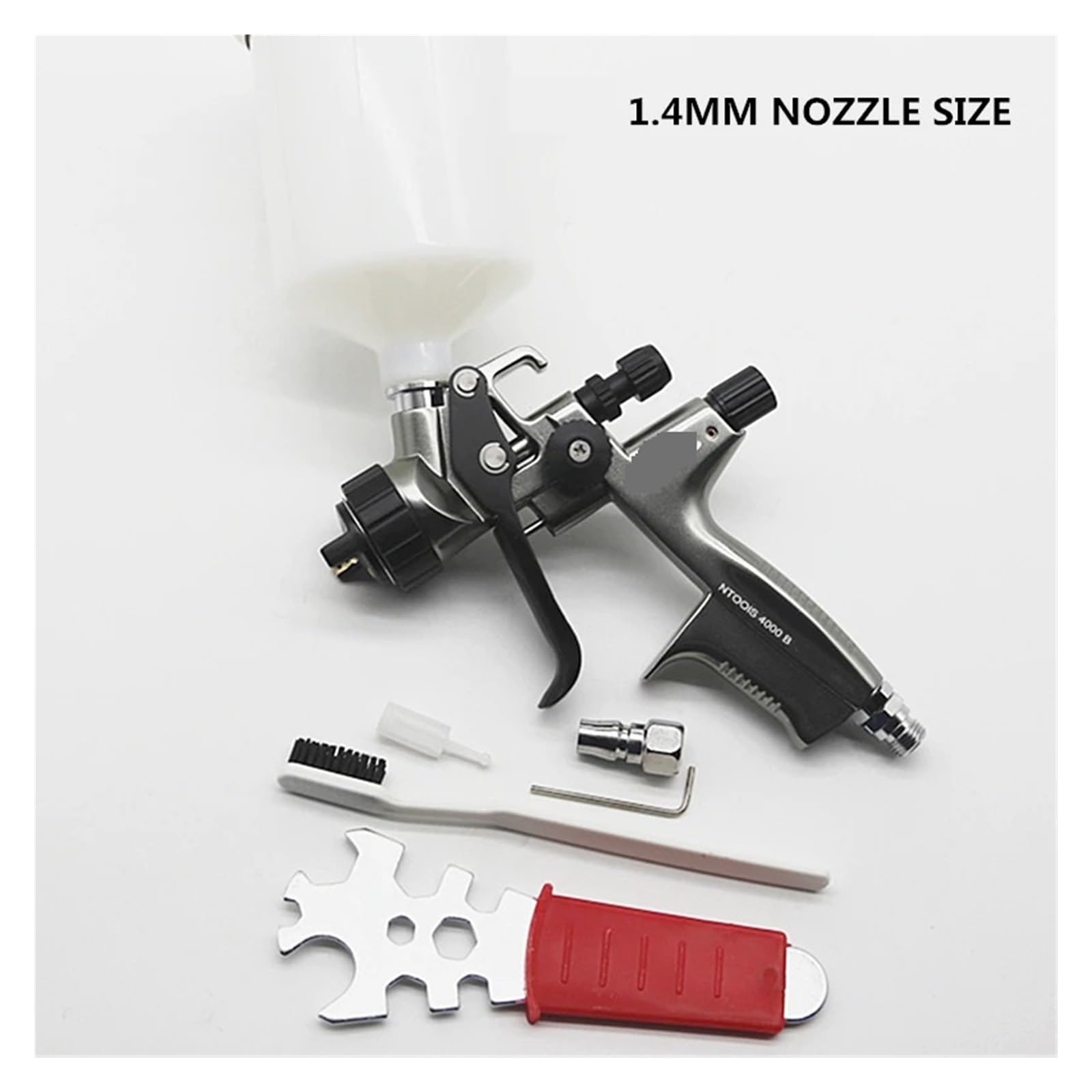 1.3/1.4mm Pistolet Natryskowy 4000B Do Malowania Farbą W Sprayu Pistolety Natryskowego Airbrush Aerograf Samochodowy Naprawa Pistoletu Wysoka Precyzja Atomizacji(Grey 1.4)