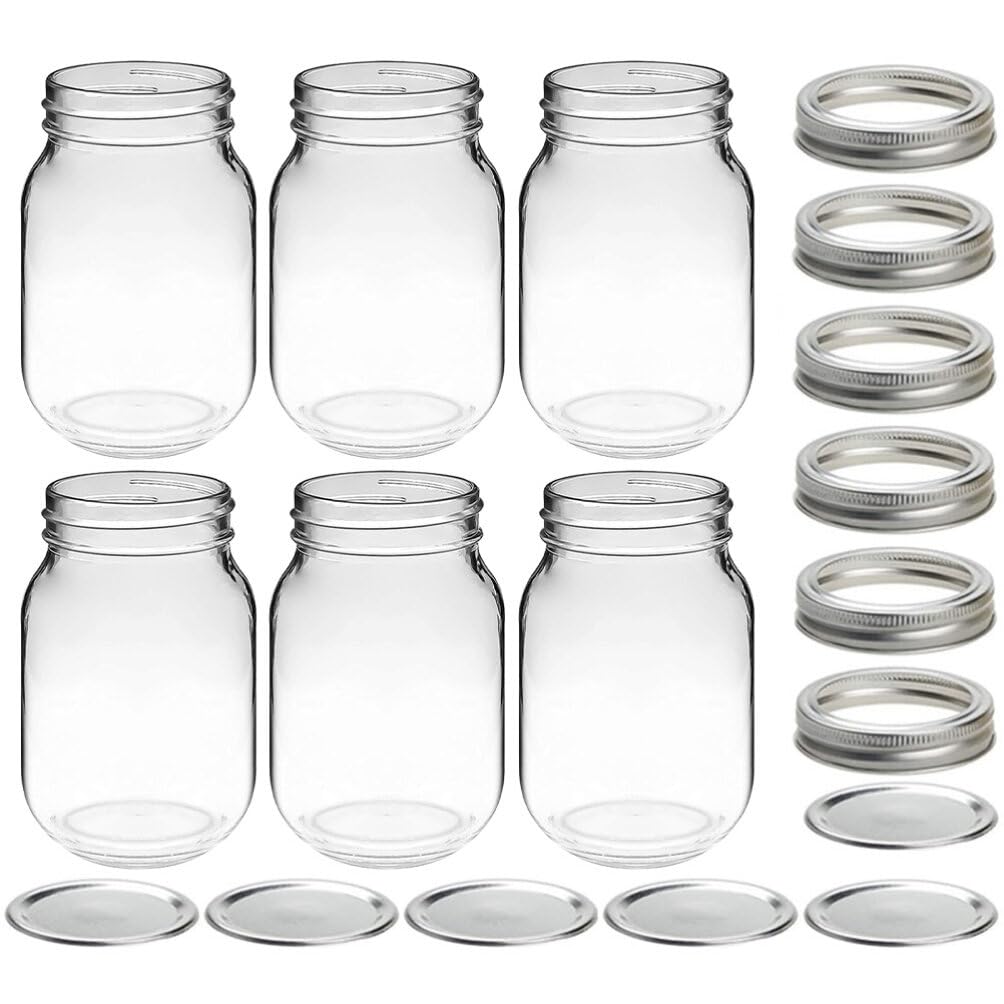 MAGICLULU 6stücke Frischhaltedosen Glas mit Deckel Kleine Einmachgläser mit Deckel für Lebensmittel Honigbehälter Vorratsdose aus Glas für Gewürze Marmelade Desserts