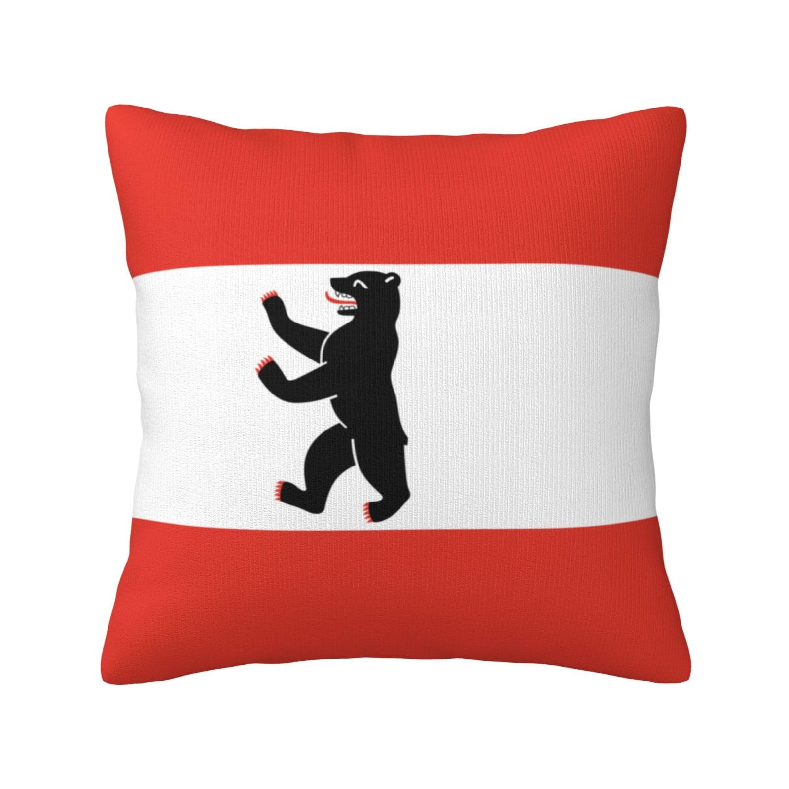 Berlin Flag Print Decorative Throw Pillow Covers for Sofa, Outdoor and World Cup Celebrations