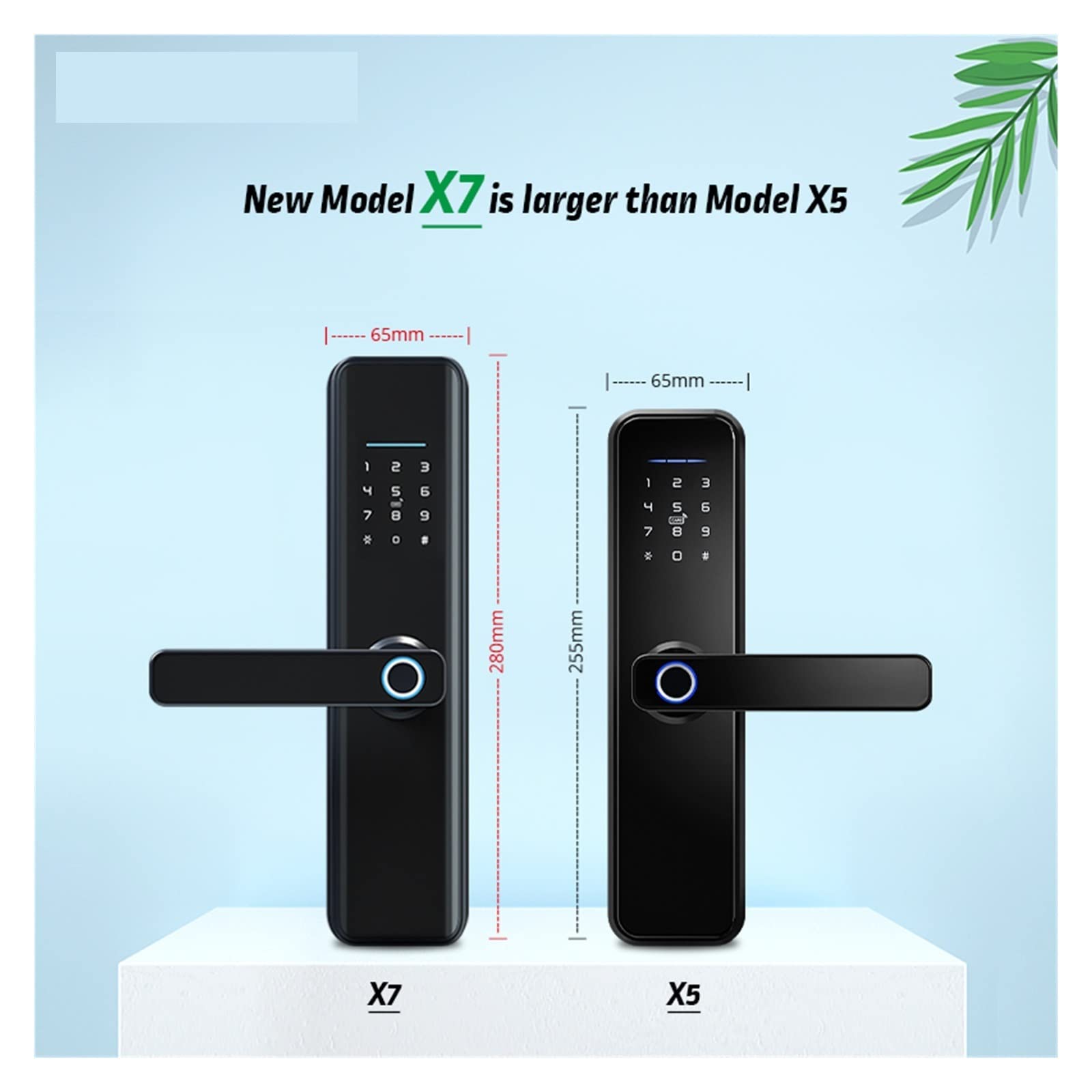 Inteligentny zamek do drzwi, Wodoodporny odcisk palca Tuya cerradura inteligente fechadura eletronica sliver inteligentny zamek do drzwi do domu, sypialni, hotelu, biura, apartamentu(X7tyS-5085)