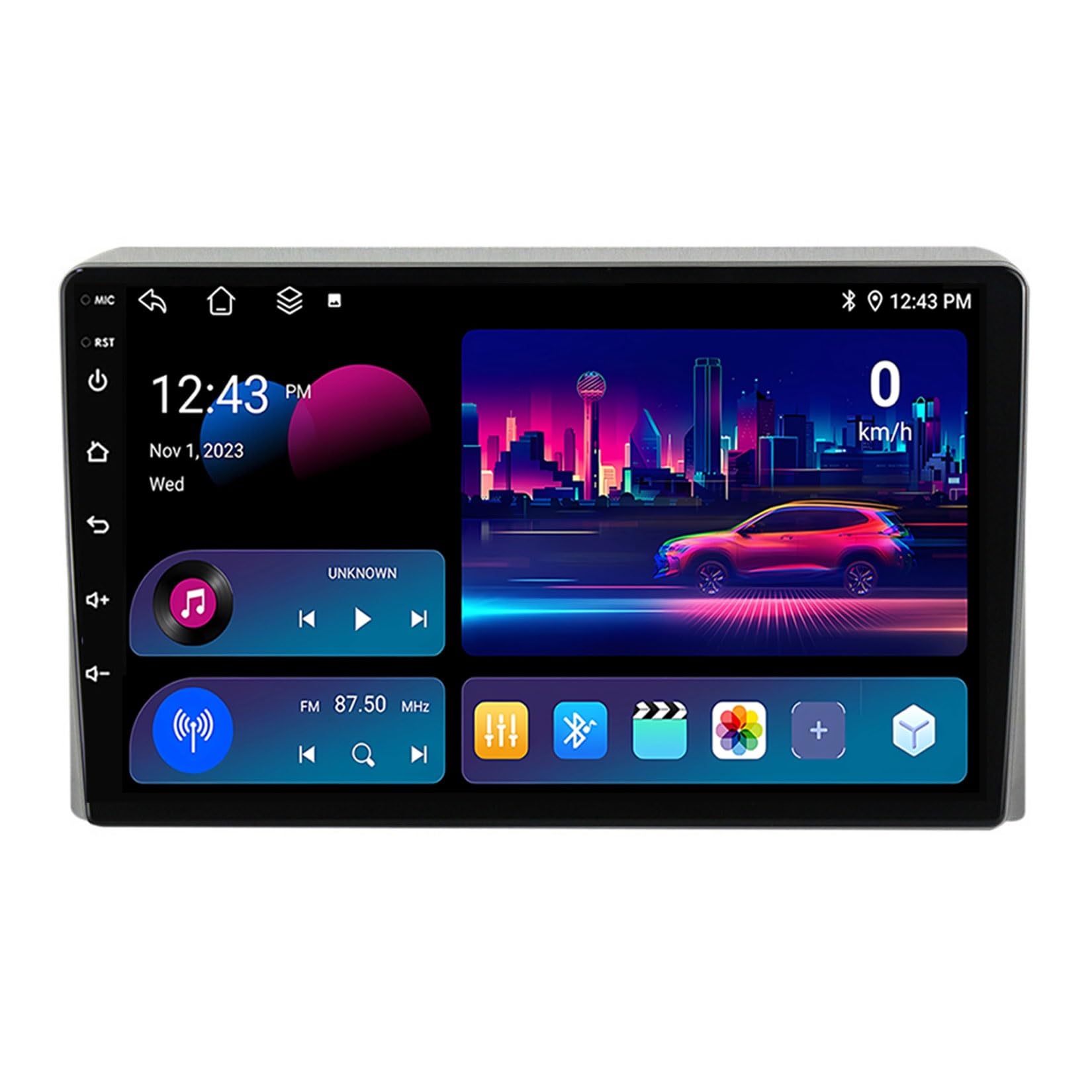 HIBIYA Radio samochodowe z systemem Android 14 do Toyota Hiace 2013-2020 9-calowy ekran dotykowy z GPS USB WiFi wsteczna kamera RDS Mic obsługa Carplay DSP sterowanie kierownicą(T1 8 rdzeni 8 + 128G)