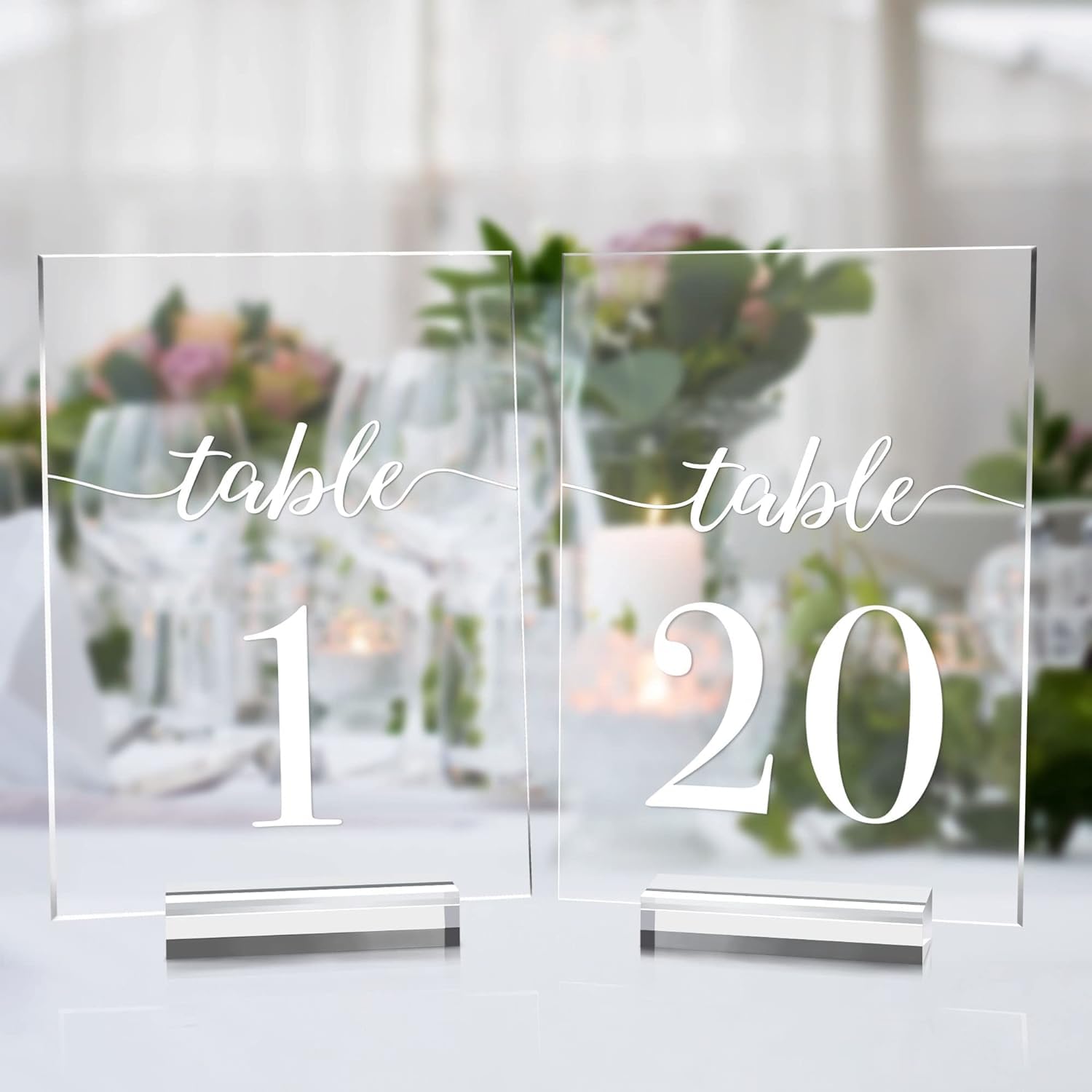 Acrylic Wedding Table Number 1 20 With Stand 20 Pack | Desertcart Seychelles, image size:1500x1500