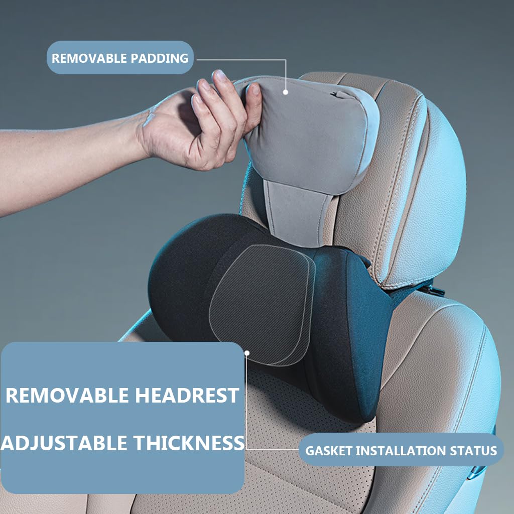 Almohada reposacabezas Coche para LINCO Nautilus 2018-2021, Espuma viscoelástica diseño ergonómico Afilado U Coche Espuma Memoria Accesorios,B-Black Grey