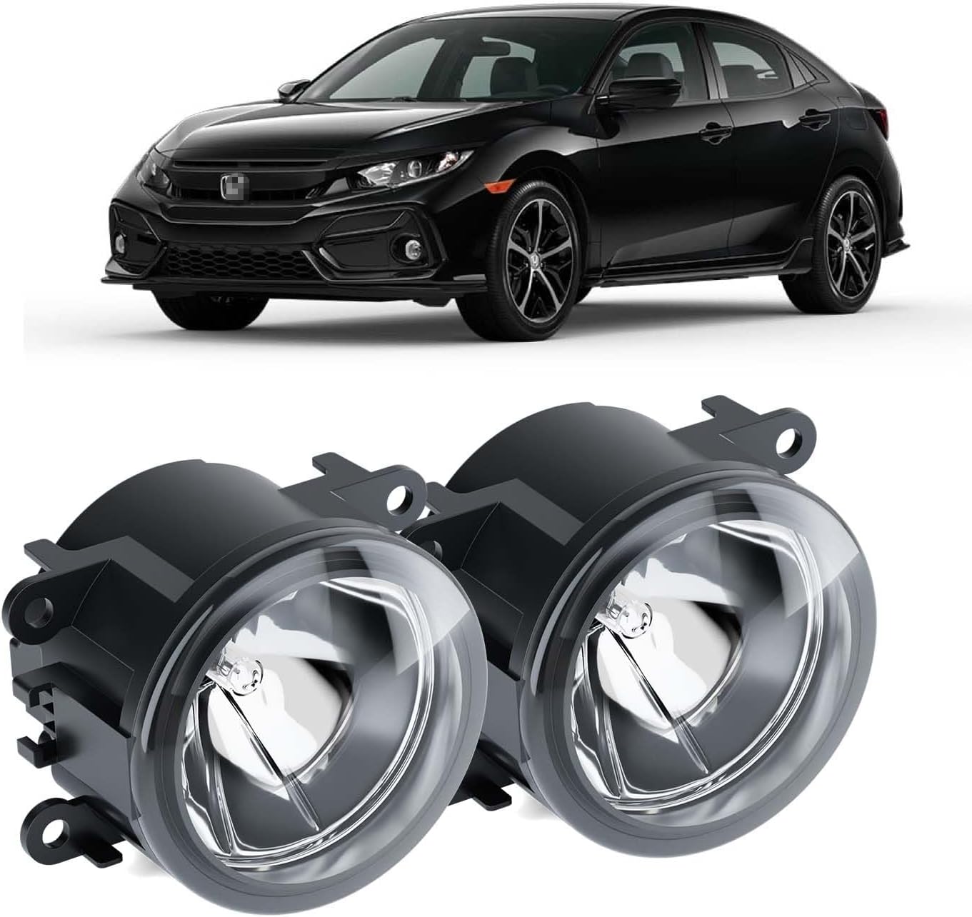 Front Bumper Driving Fog Light Lamps,with H11 LED Fog light,Left & Right Fog Lights Assembly Replacement Fit 2016-2021 Honda Civic,Fit Honda Pilot 2016-2018,Fit Honda CR-V CRV 2012-2014,2-pcs