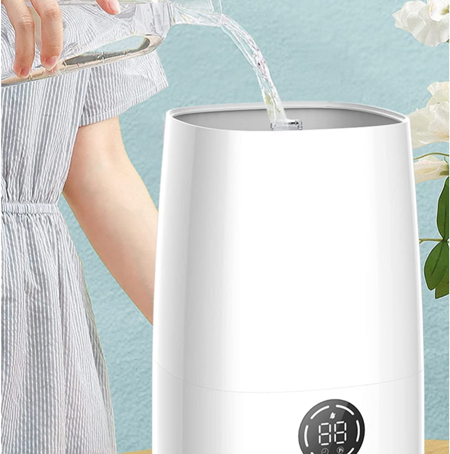 Humidificador, humidificadores para Dormitorio, humidificador para habitación de bebé con Apagado automático y humidificador con luz Nocturna acogedora,