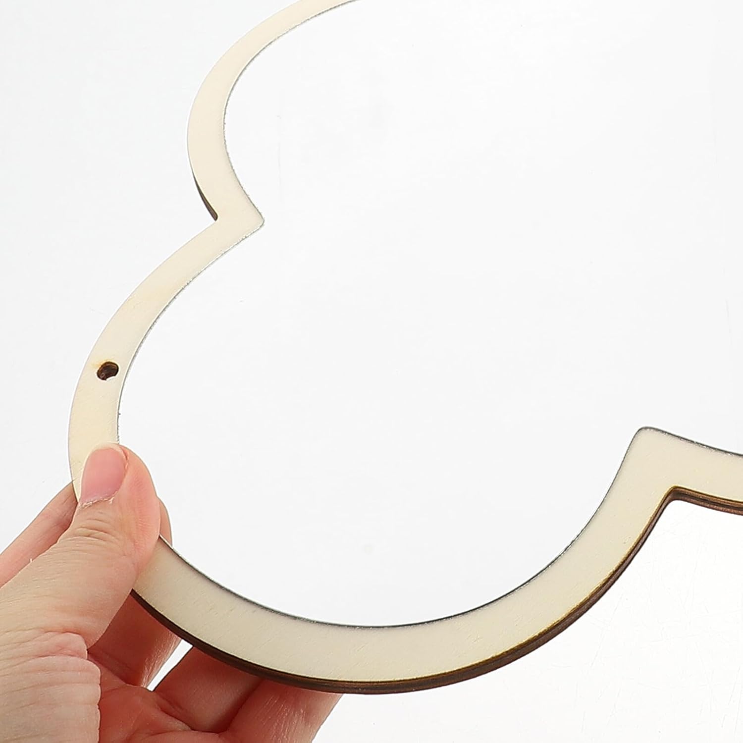 Cloud Shape Acrylic Mirror with Wooden Frame, 2pcs Decorative Hanging Wall Mirrors for Bedroom Nursery Playroom Bathroom