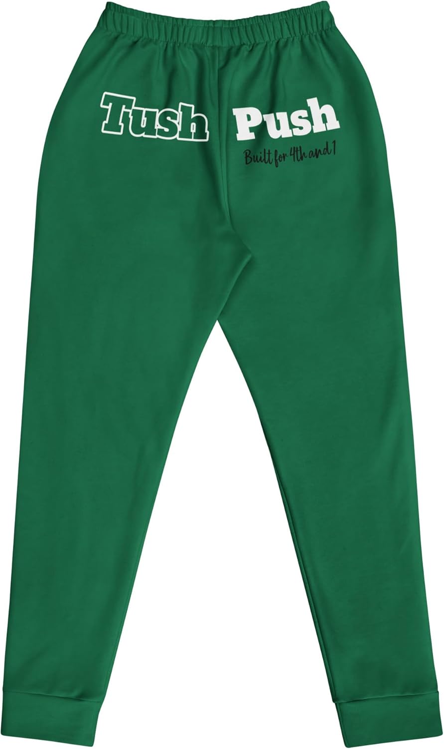 Tush Push™ Green Joggers – Game Day Football Sweatpants, Eco-Friendly Recycled Fabric, Women's Athleisure Pants