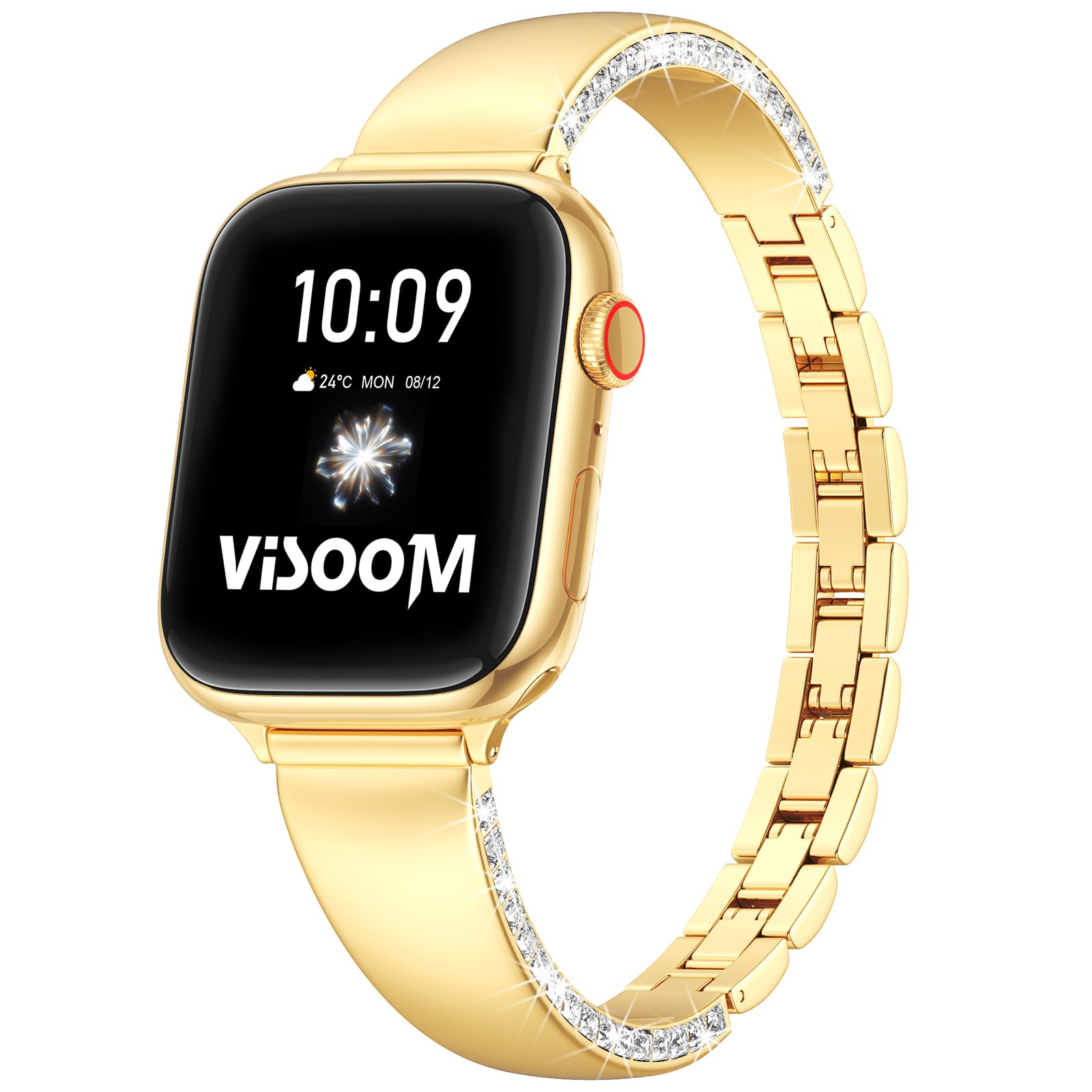 VISOOM Designer Bracelet for Apple Watch 42/41/40/38mm Bands Women-Metal/Dressy/Thin/Slim/Jewelry/Unique Starlight Apple Watch Series Se 11 10 9 8 7 6 5 4 3 2 1 iWatch Bracelet Bands for Women
