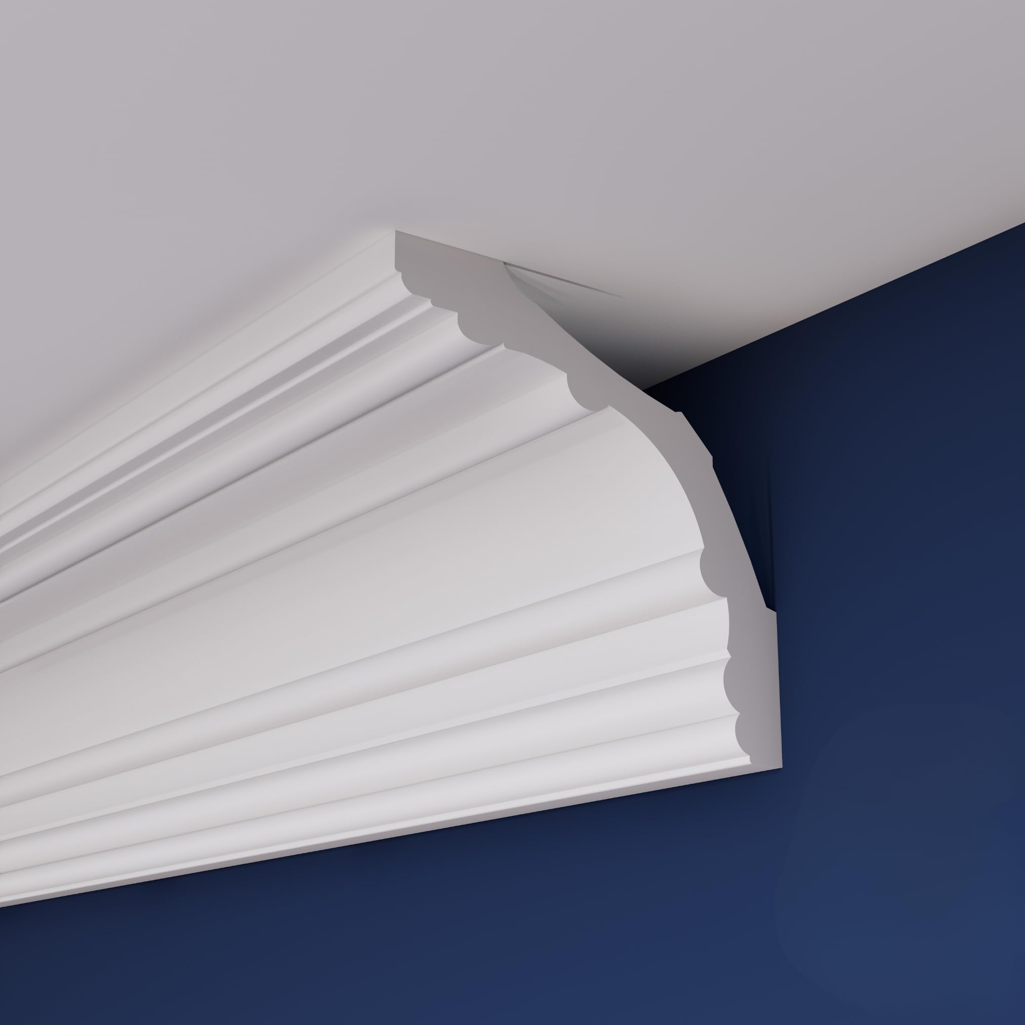 WOLDECOR Coving for Ceilings, Premium White XPS Cornice Coving, Lightweight Ceiling Moulding, Flexible Trim, Paintable Finish, Easy DIY Fit, Moisture Resistant (6m, WV07)