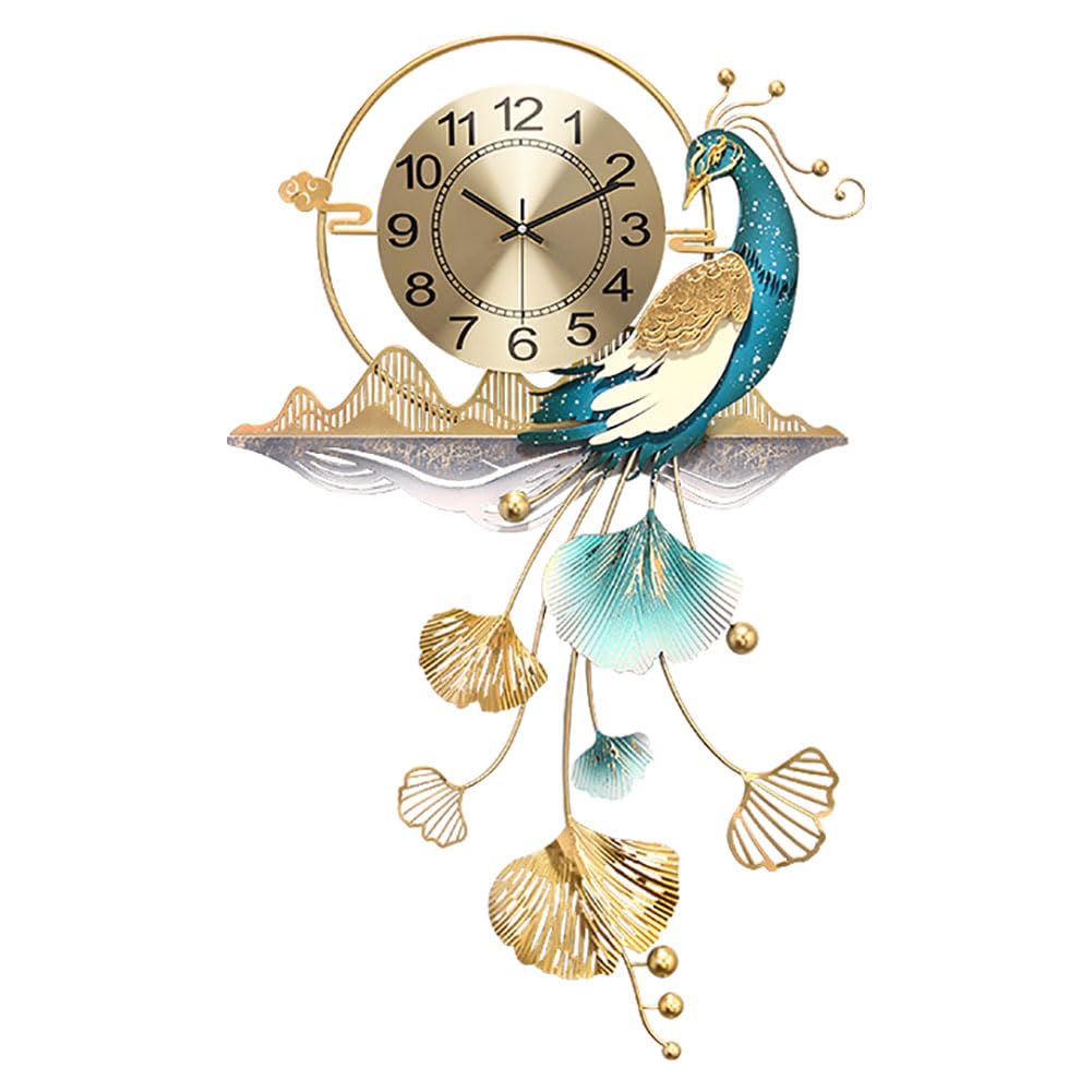 Horloge murale paon faite main idée cadeau unique décoration en métal