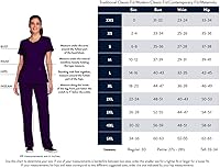Vista 2 de Cherokee Infinity - Conjunto de uniforme médico para mujer, ajuste contemporáneo, cuello redondo 2624A con pantalón de pierna recta con cordón 1123A