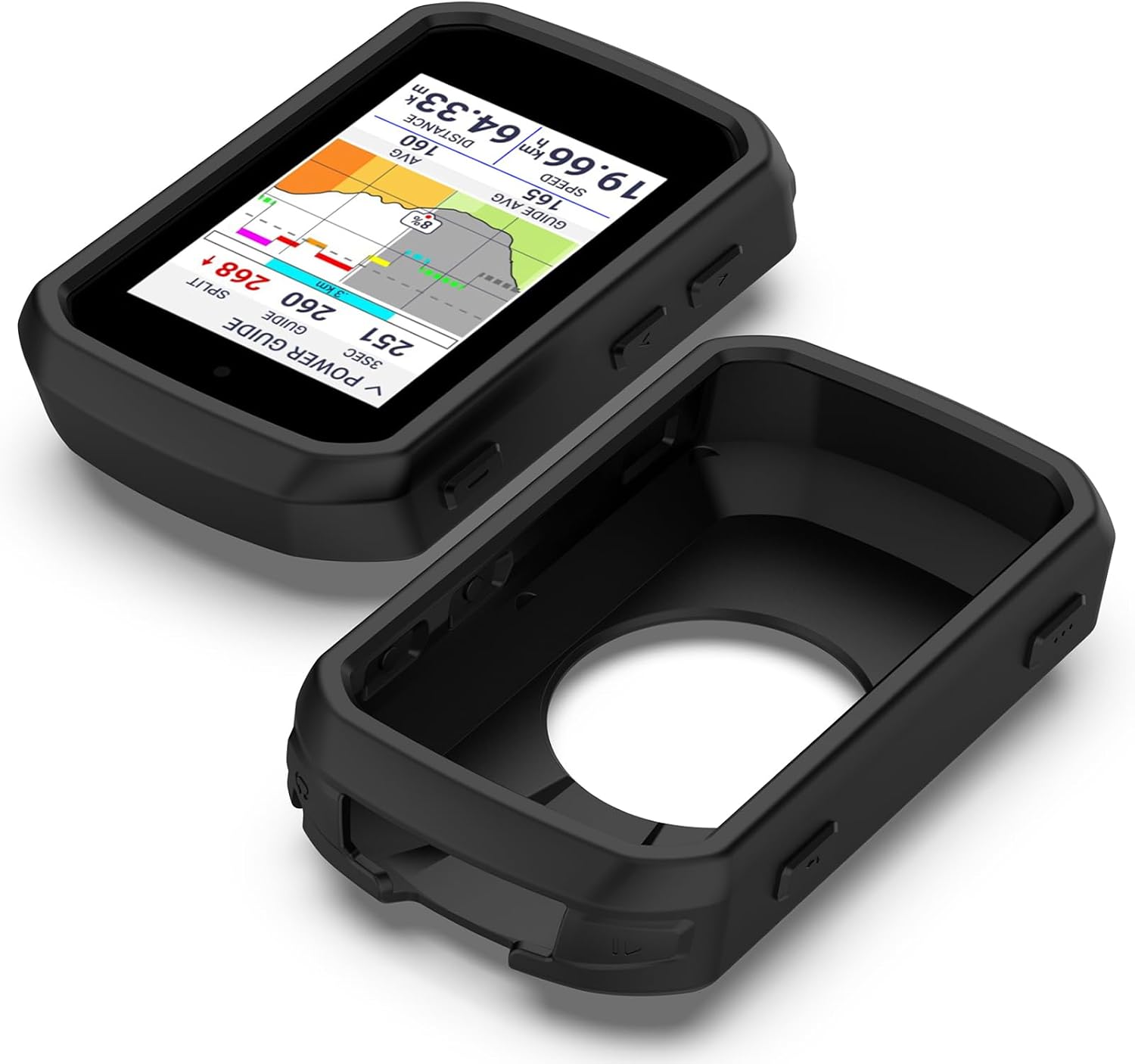 Replacement Smartwatch Protective Case Cover Compatible with Garmin Edge 850/Edge 550 Silicone Shell Anti Drop Bike Computer Accessories(Black)
