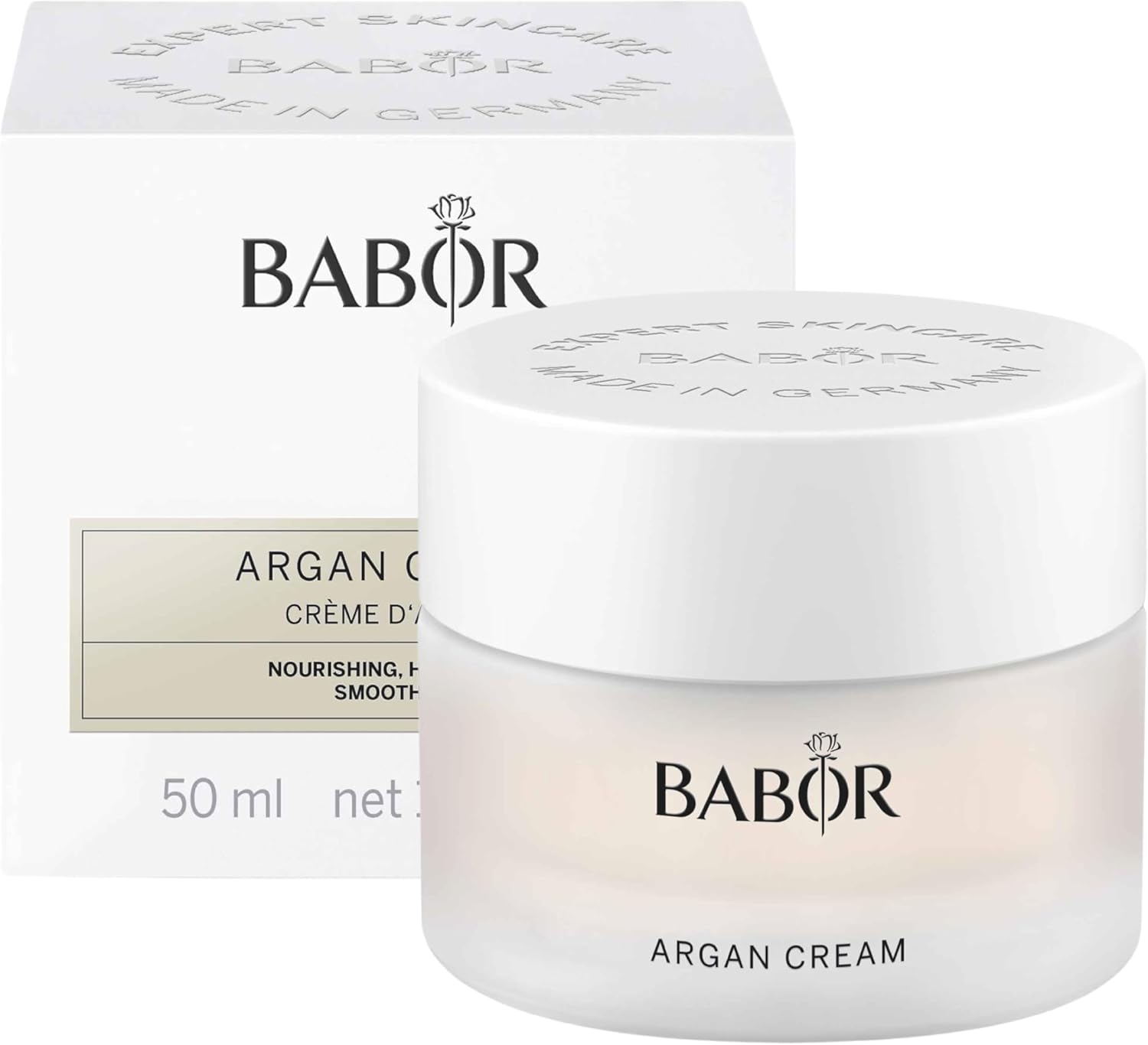 BABOR CLASSICS Argan Cream, Rich face cream for dry skin, With argan oil and vitamin E, Vegan formula, Without alcohol, 50 ml BABOR CLASSICS Argan Cream, Rich face cream for dry skin, With argan oil and vitamin E, Vegan formula, Without alcohol, 50 ml