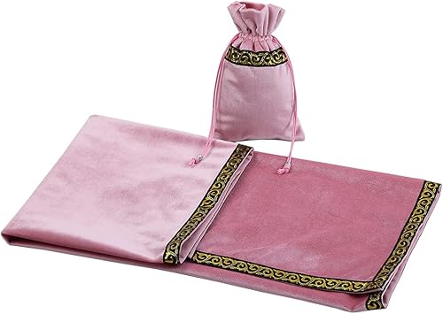 Miniatura 9 de BLESSUME Paño de mesa de tarot de altar adivinación Wicca paño de terciopelo con bolsa de tarot 24.4 x 24.4 pulgadas, morado
