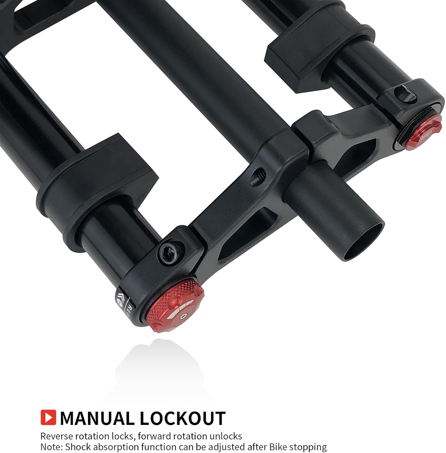 20/26 Inch Fat Fork 4.0" Tire Disc Brake Travel 170mm MTB Bike Air Suspension Fork 1-1/8" Rebound Adjustment Thru Axle Electric Bicycle Front Fork 15x135mm