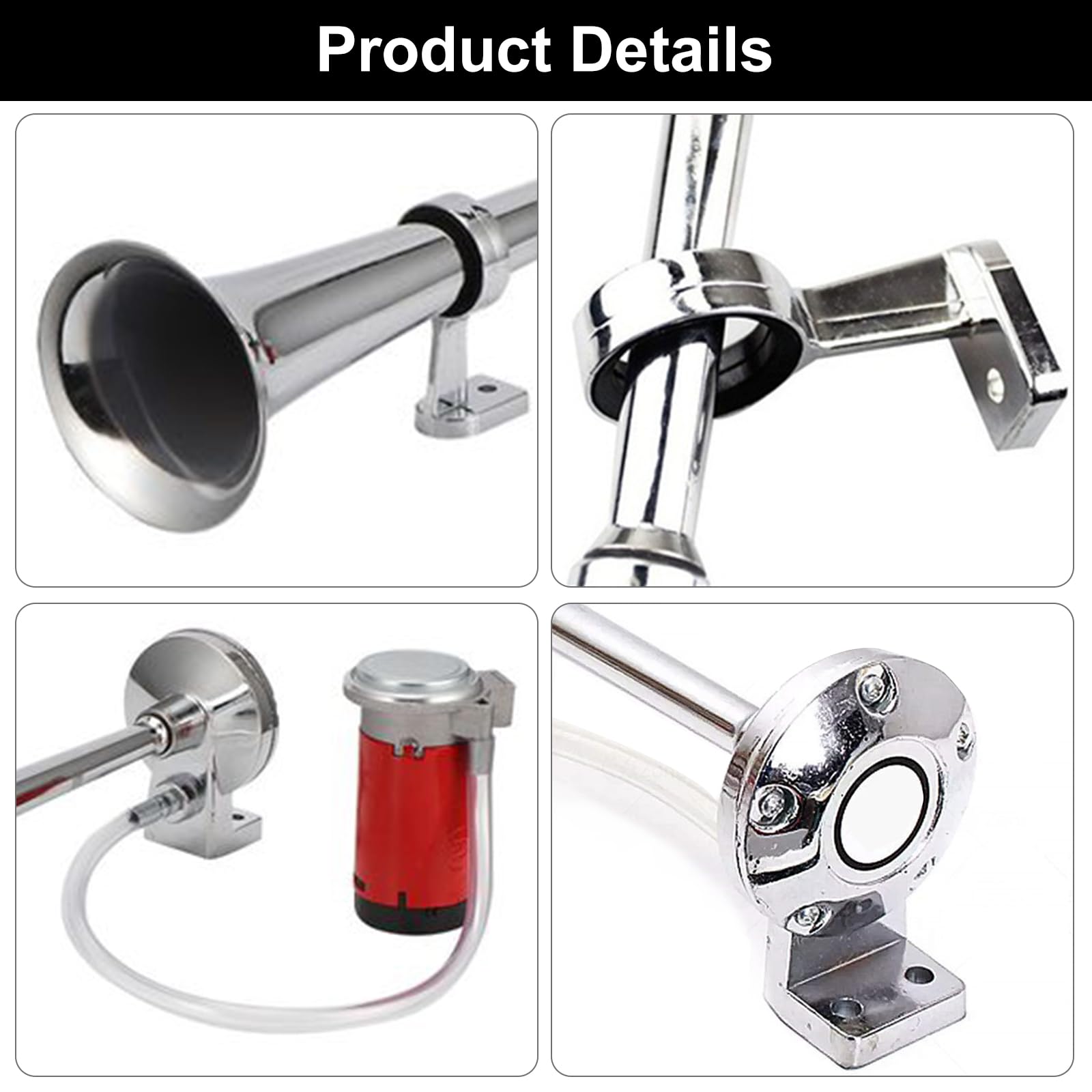Cerioll Klaxon À Air, Klaxon Voiture Air Horn, Avertisseur Sonore Voiture, Avec Compresseur D'air, 12V, 150db, Super Fort, Pour Moto, Bateau, Camion, Train