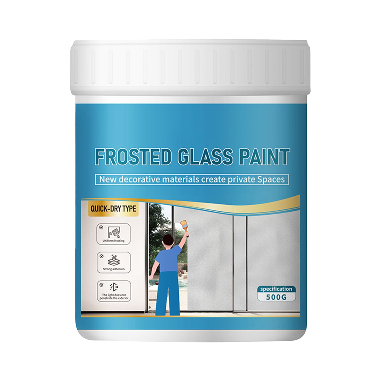 Peinture pour verre dépoli 500g revêtement imperméable et lavable haute adhérence