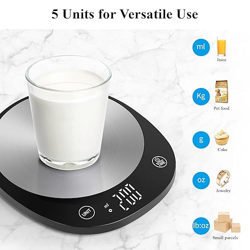 Miniatura 4 de Homebuds Báscula digital de alimentos de cocina de 22 libras22.0 lbs, pesaje profesional desde 2001, gramos y onzas por precisión 1 g0.1 oz, pérdida