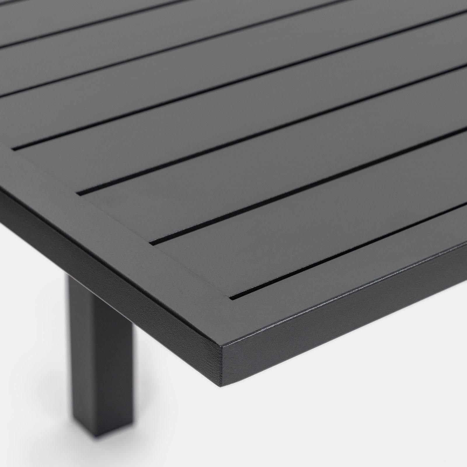 Totò Piccinni Tavolo VULCANO Allungabile in alluminio quadrato 90/180x90x75h ideale per giardino con piano a doghe dal design moderno (Antracite, Tavolo 90/180x90x75)