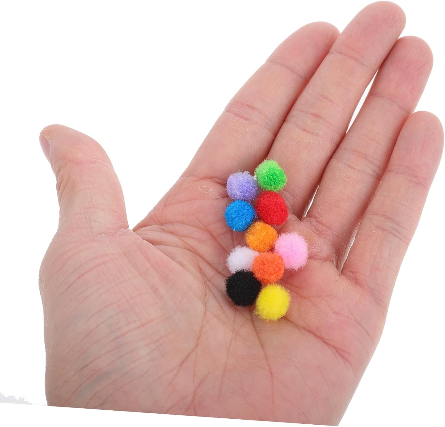 STOBAZA 10000pcs Multicolor Pom Poms Soft Fluffy Craft Balls for DIY Creative Decorations Lightweight Polyester Fuzzy Kit for Art Projects and Sewing Crafts