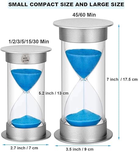 Miniatura 10 de SuLiao Reloj de arena con temporizador de arena de 30 segundos, 1, 3, 5, 10, 30 minutos, reloj de arena irrompible de plástico, reloj de arena