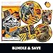Unique Jurassic World Birthday Party Supplies | Jurassic Park Birthday Party Supplies | Jurassic World Party Supplies Decorations | With Jurassic World Tablecloth, Jurassic Park Plates, Cups, Napkins, Button | Serves 16 Guests