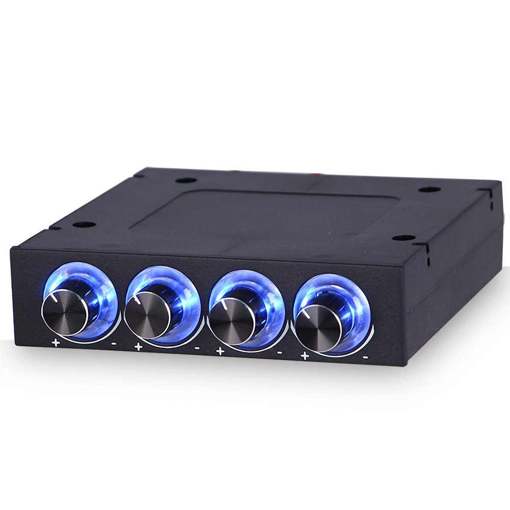 Anself Sunshine-tipway STW 3.5" PC CPU HDD 4 Channel Fan Controller Speed Control Adjuster LED Cooling Front Panel