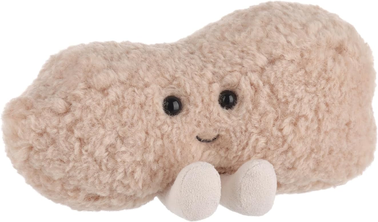Apricot Lamb Peanut Plush Stuffed Animals for Kids, Soft Cute Plush Toys for Baby Girl and Boy, Fluffy Brown