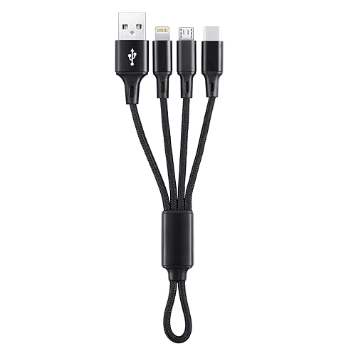 IFLASH Cable 3 en 1 MicroUSB/tipo C (3 en 1), 3 en 1, carga multiUSB, tamaño de viaje corto, 8 pulgadas, llavero para Samsung Galaxy S10 S9 S8,