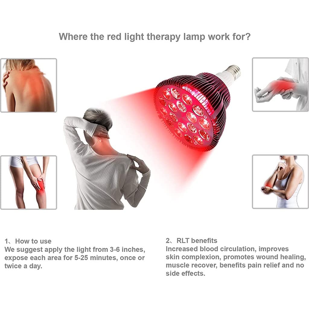 Lámpara de Terapia de Luz LED con Enchufe de Luz, Dispositivo de Terapia de Luz Infrarroja Cercana de 660 NM y 850 NM, para la Cara, la Salud de la Piel, el Alivio del Dolor