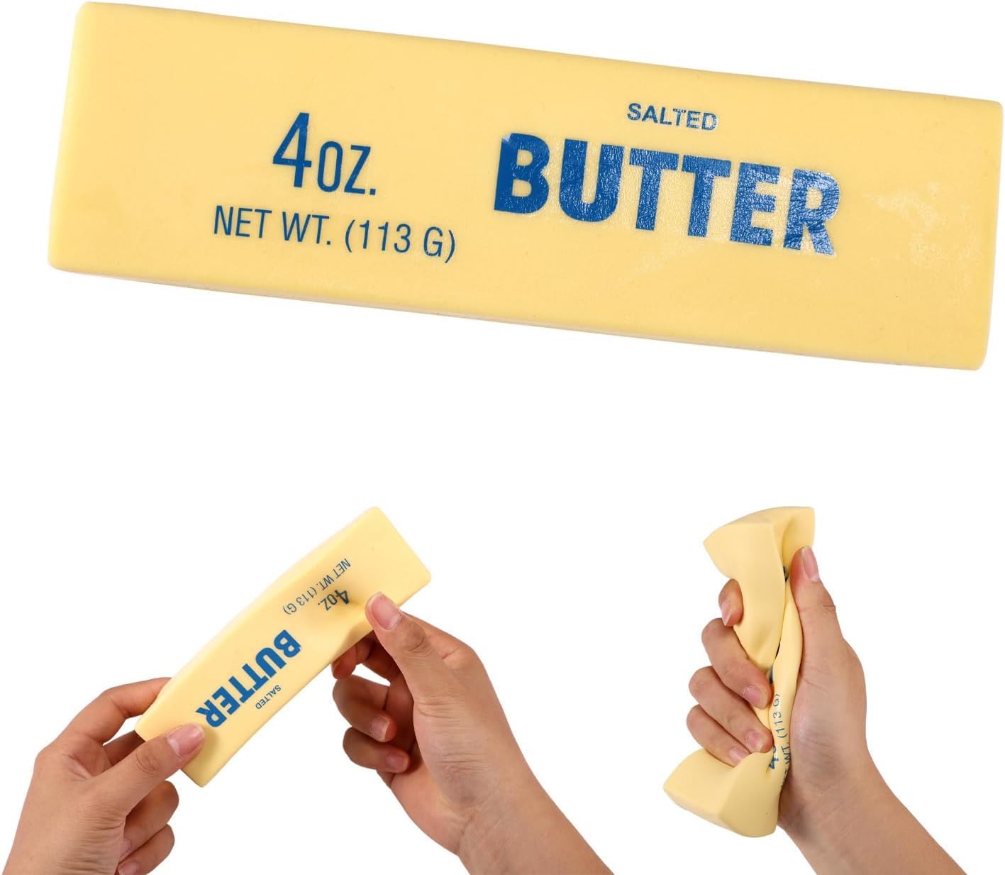 Squeeze Butter Toy, PU Realistic Butter Stick Soft Squeeze Toys for Office Anxiety Relieving and Decompression, Easter Gift (1) - 2