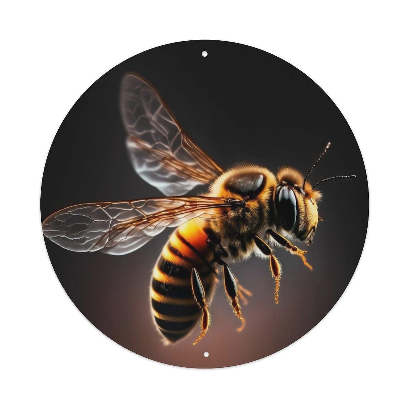 Animal Little Black Bee Vintage Metal Tin Sign Plaque Wall Decor for Cafe, Club Bar, Office, Garden Metal Poster 8x8Inch