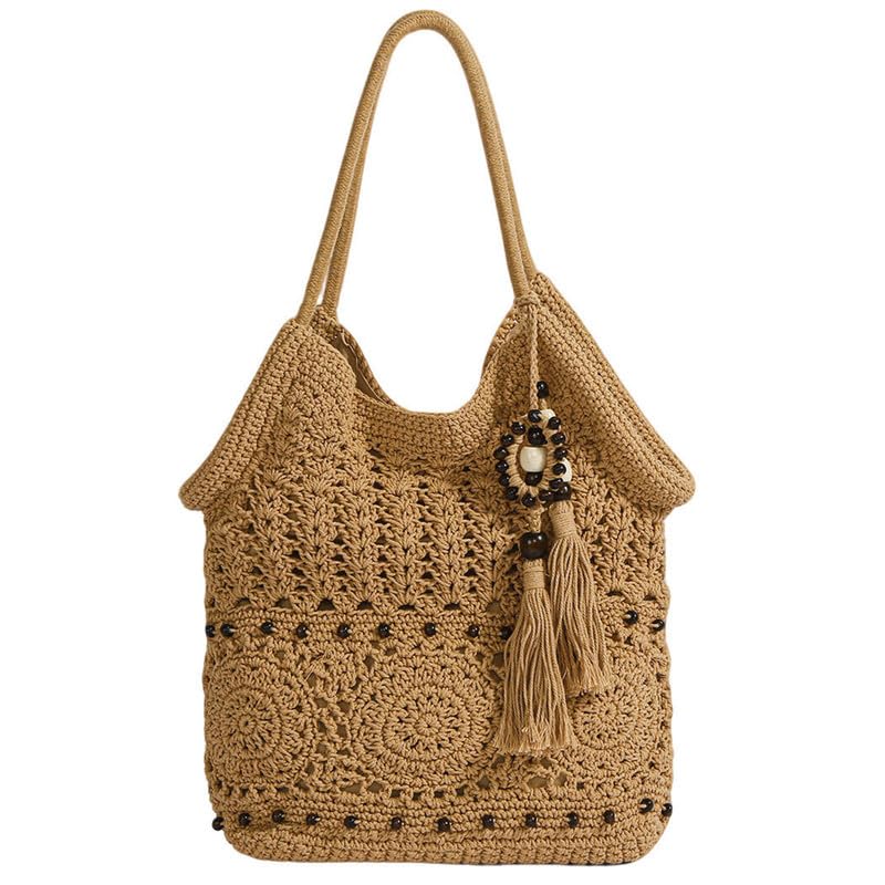 Sac en coton au crochet haut de gamme style bohème chic à franges