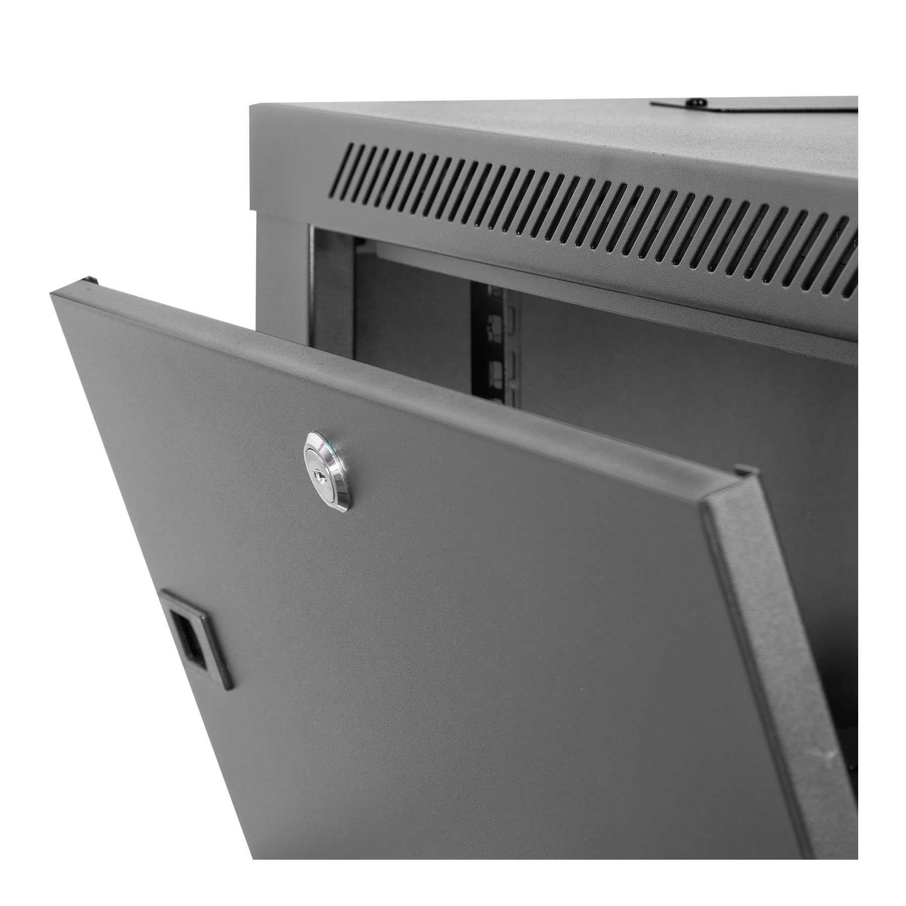 Aiten Data Armario Rack Mural 19" 9U Medidas 600 x 600 x 510 mm. Incluye Bandeja Fija, 1 Ventilador de Techo de 120 mm, Tornillos de Montaje y 2 Llaves