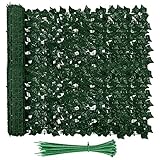 OUTDOOR RESPONSE 118x39 inch Expandable Faux Privacy Fence with 50 Cable Ties - Artificial Ivy Privacy Screen - Faux Vine Fence for Decorative and Privacy Purpose