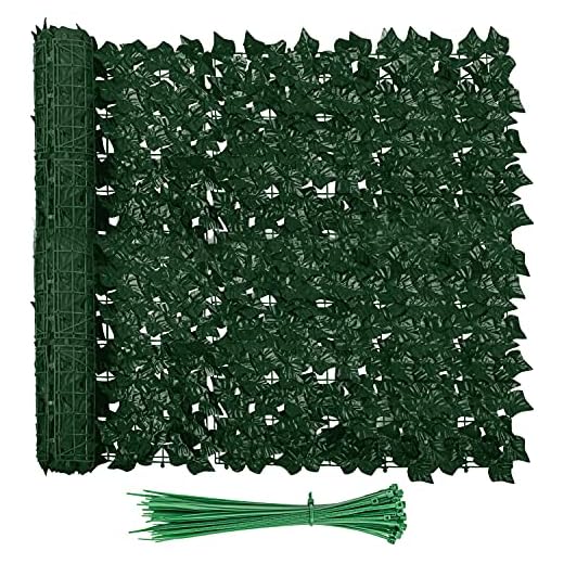 OUTDOOR RESPONSE 118x39 inch Expandable Faux Privacy Fence with 50 Cable Ties - Artificial Ivy Privacy Screen - Faux Vine Fence for Decorative and Privacy Purpose