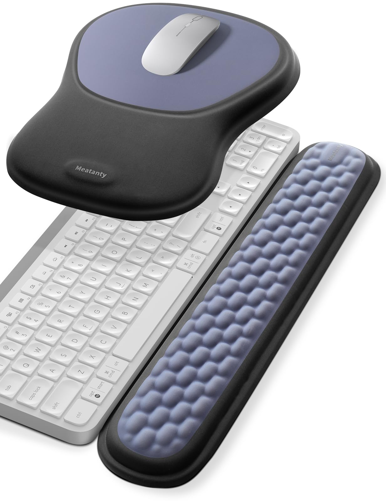 meatanty Keyboard and Mouse Wrist Rest Set Ergonomic Wrist Pad Support Computer Hand Palm Rest Combo Memory Foam