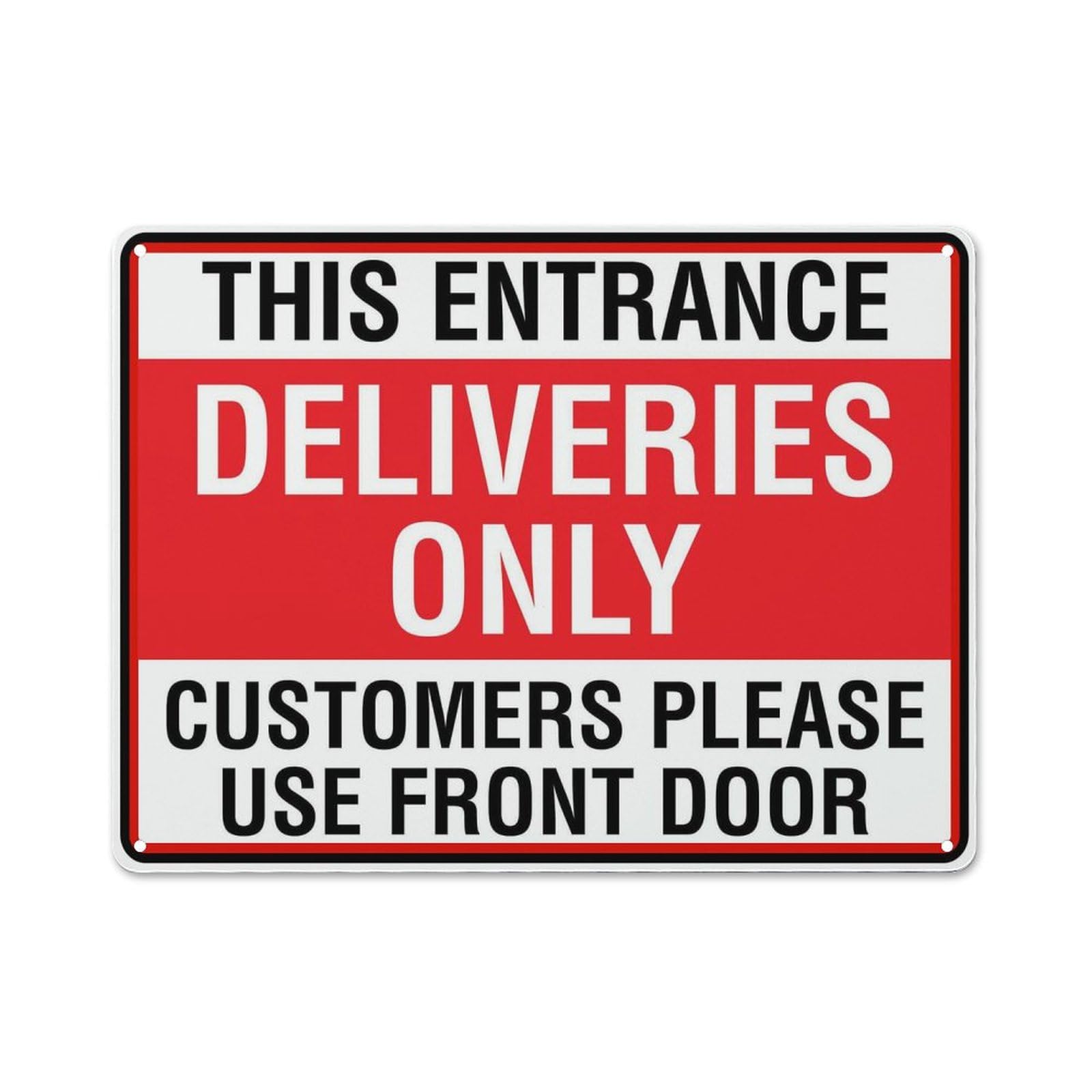 peiyeety Metal Tin Sign This Entrance Deliveries Only Marker Waterproof Rustproof Decorative Sign Ideal For Businesses Warehouses Safety Sign Designating Delivery Entrances 6×8 INCH