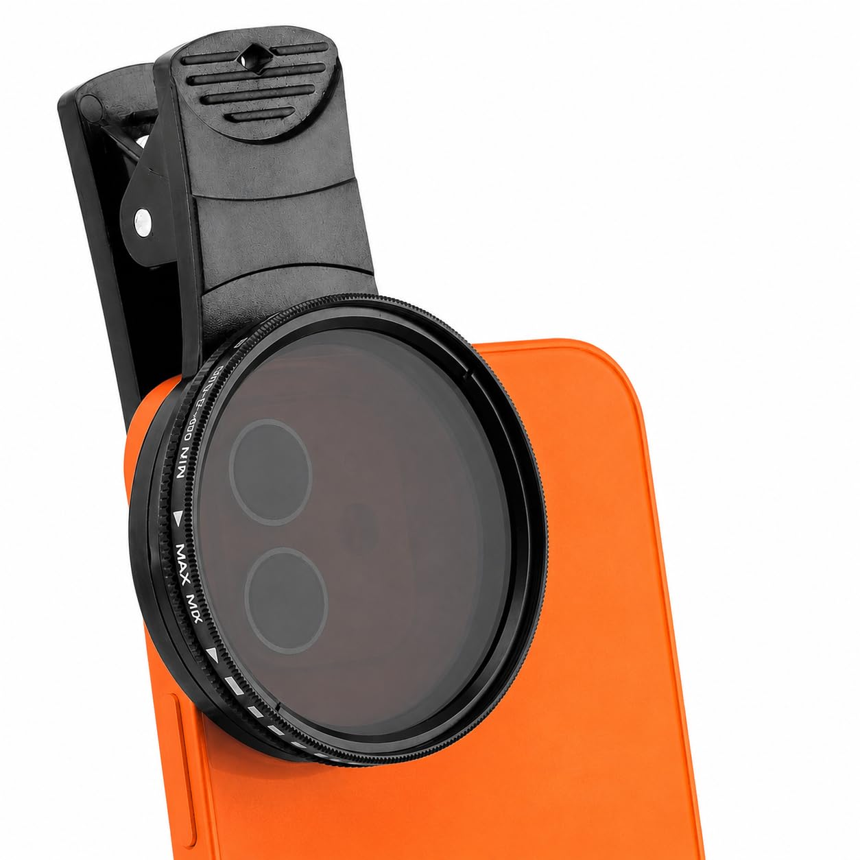 Diyeeni 37mm Adjustable ND2-ND400 Filter, Variable Clip-on Phone Lens ND Filter Kit, Universal Clip On CPL Phone Filter Lens Compatible with iOS/Android Smartphones