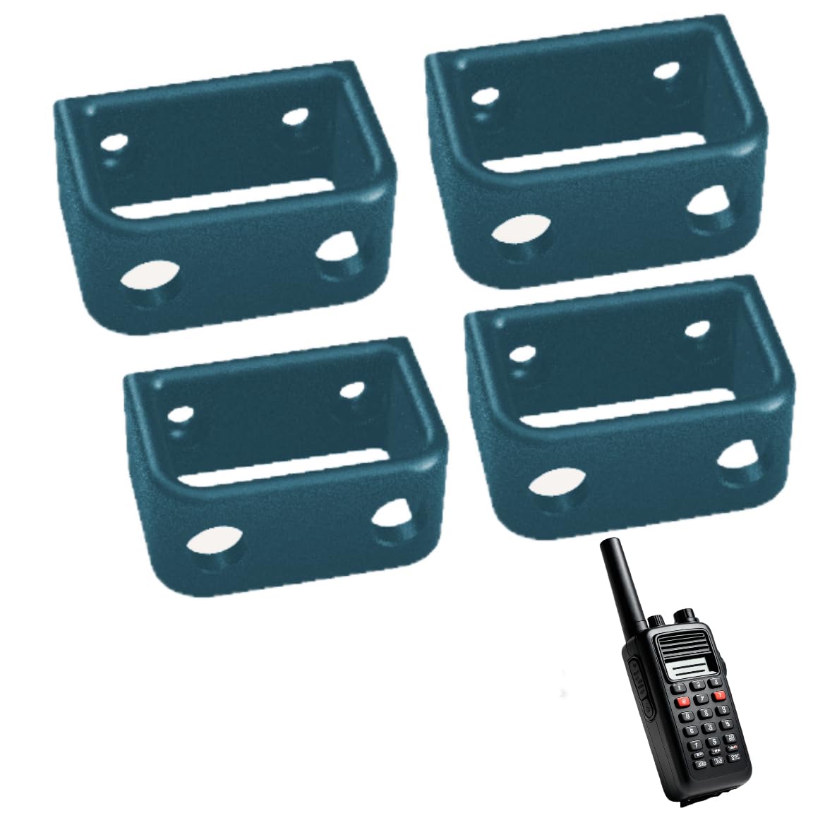 Universal Radio Hanger Holder Mount, for Wall mounting Baofeng Midland Kenwood Motorola Talkabout Cobra CB Handheld Walkie-Talkies, Radio Hobby Essential, Ham Radio, Made in Texas, 4 Pack