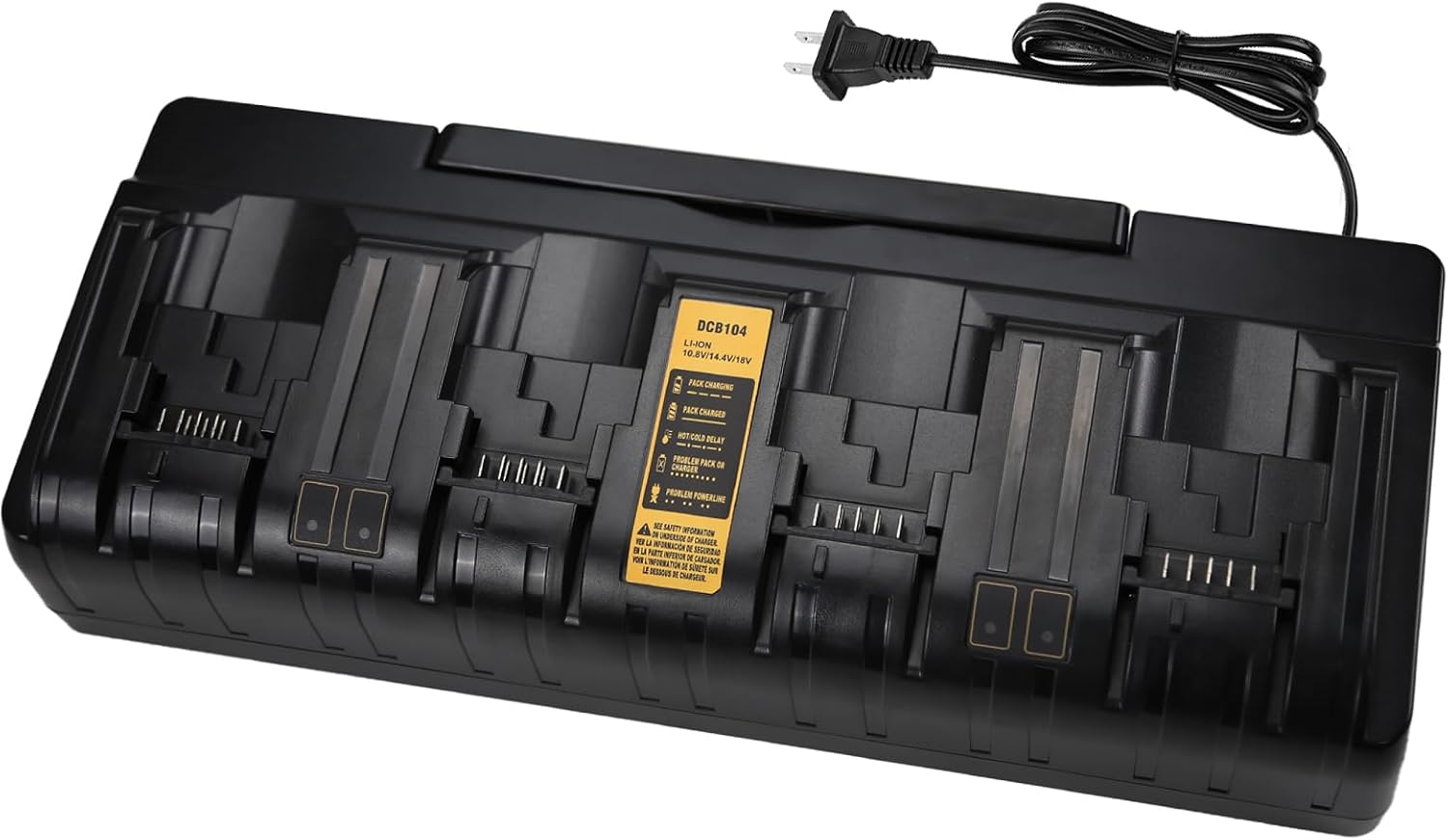 12/20V Max Battery Charger Replacement for Dewalt DCB104-4-Port Simultaneous Charging, Compatible with Dewalt 12V 20V Lithium Batteries DCB124 DCB205 DCB204 DCB606