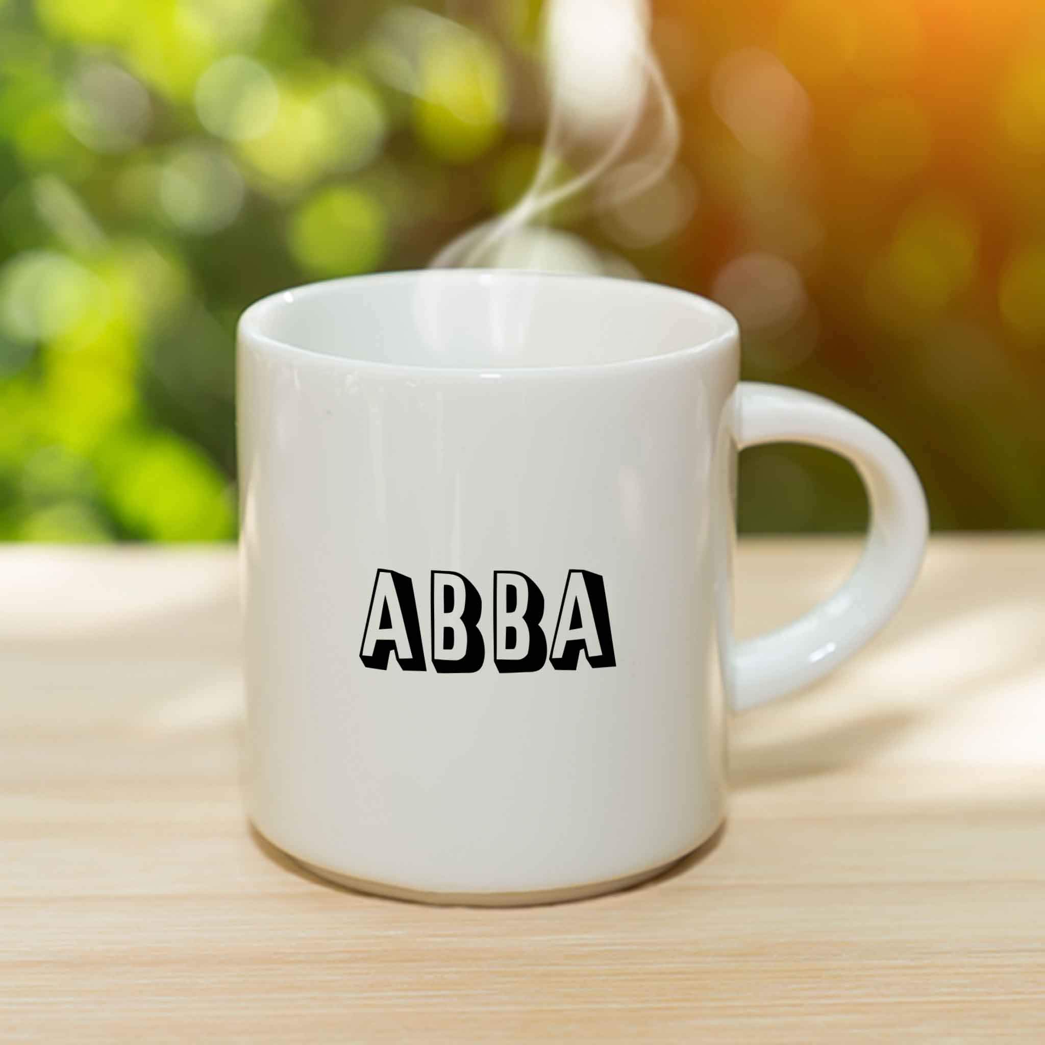 Amazon.com: Abba Coffee Mug - Personalized Ceramic Cup with Name, Custom Mug,  Customized Birthday/Christmas Gift, Holiday Present, Block Text, 11 Oz :  Home & Kitchen
