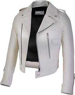 Sponsored Ad - Off White Women's Club Wear Cowhide Leather Jacket - Fiona